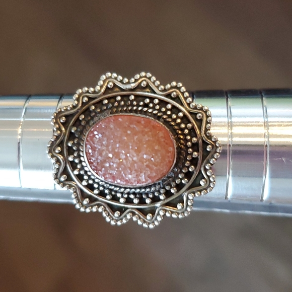 NEW 925 Autumn SunBurst Druzy Ring - Picture 3 of 6